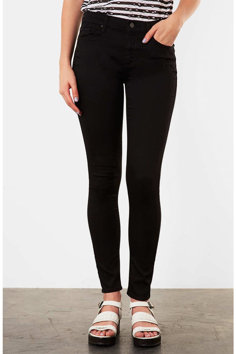 Moto 'Leigh' Skinny Jeans, Main, color, BLACK