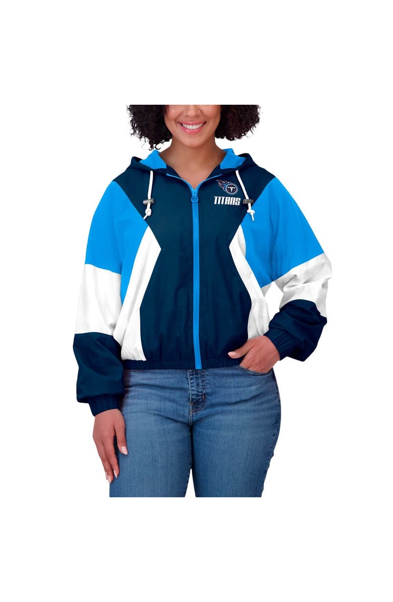 WEAR by Erin Andrews Women's WEAR by Erin Andrews Light Blue Tennessee Titans Color Block Full-Zip Windbreaker Jacket, Alternate, color, Light Blue