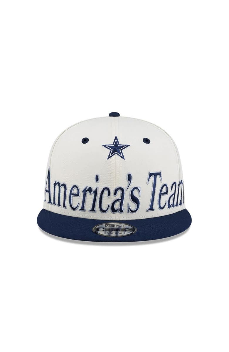 New Era Men's New Era Cream Dallas Cowboys Oversized Slogan 9FIFTY Snapback Hat, Alternate, color, Cream