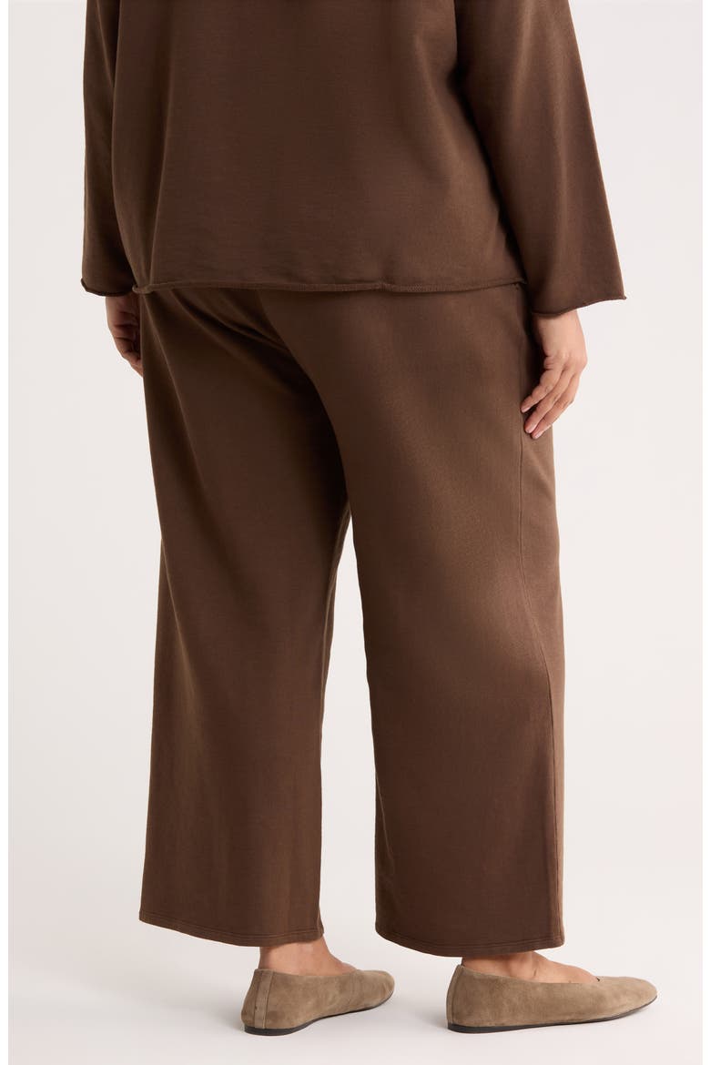 Garment Dyed Organic Cotton Terry Wide Leg Pants, Alternate, color, WREN