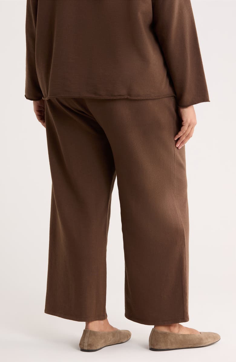 Eileen Fisher Garment Dyed Organic Cotton Terry Wide Leg Pants, Alternate, color, Wren
