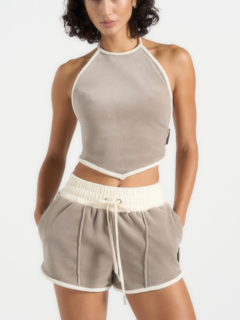 MalÃ©na Velour Halter Top