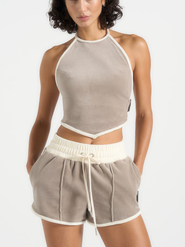 Manière De Voir MalÃ©na Velour Halter Top