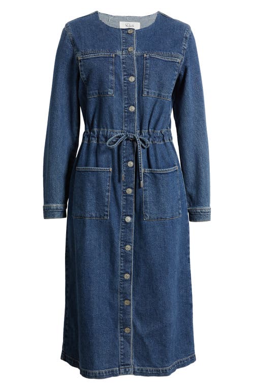 Rails Elysian Long Sleeve Denim Midi Shirtdress In Pebble Blue