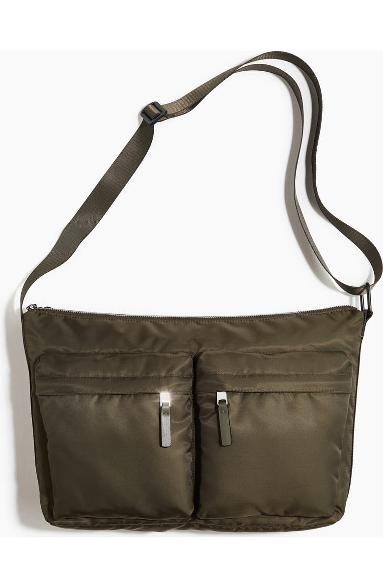 H&M Padded Crossbody Bag, Main, color, Dark Khaki Green