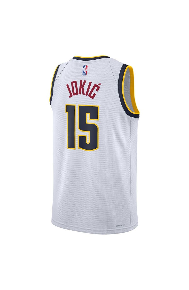 Nike Unisex Nike Nikola Jokic White Denver Nuggets Swingman Jersey - Association Edition, Alternate, color, White