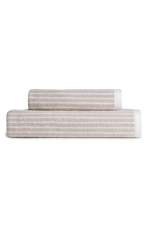 Pinstripe Organic Cotton Bath Towel