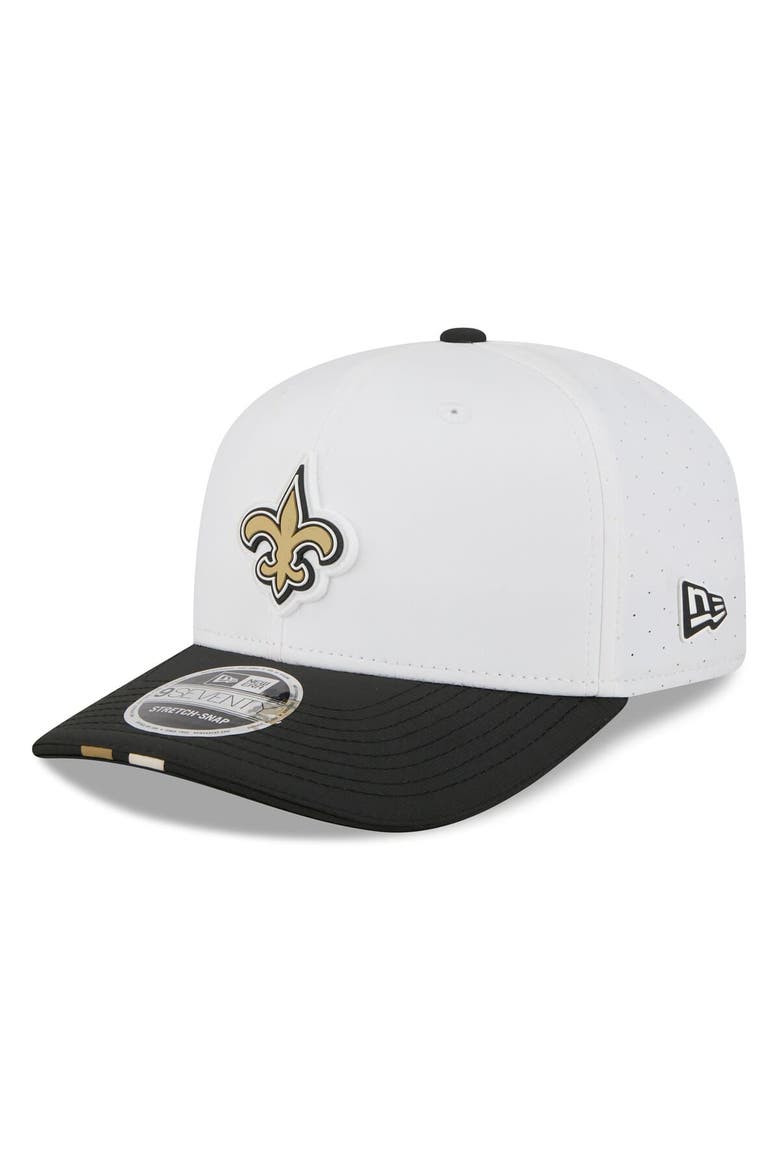 Men's New Era  White/Black New Orleans Saints 2025 NFL Training Camp 9SEVENTY Adjustable Hat, Main, color, White