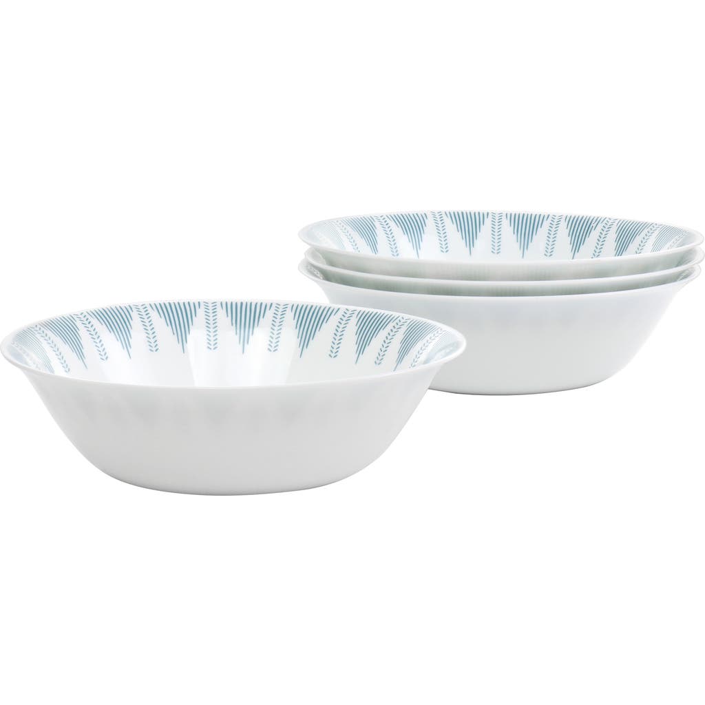 Ultra By Gibson Piper Point 4 Piece 7.5 Inch Round Tempe Opal Glass Bowl Set In Blue