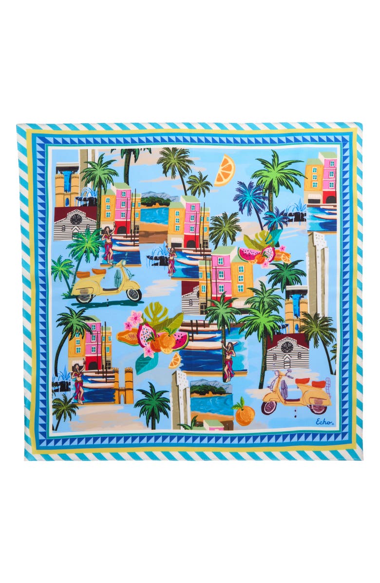 Echo Positano Silk Bandana, Alternate, color, 