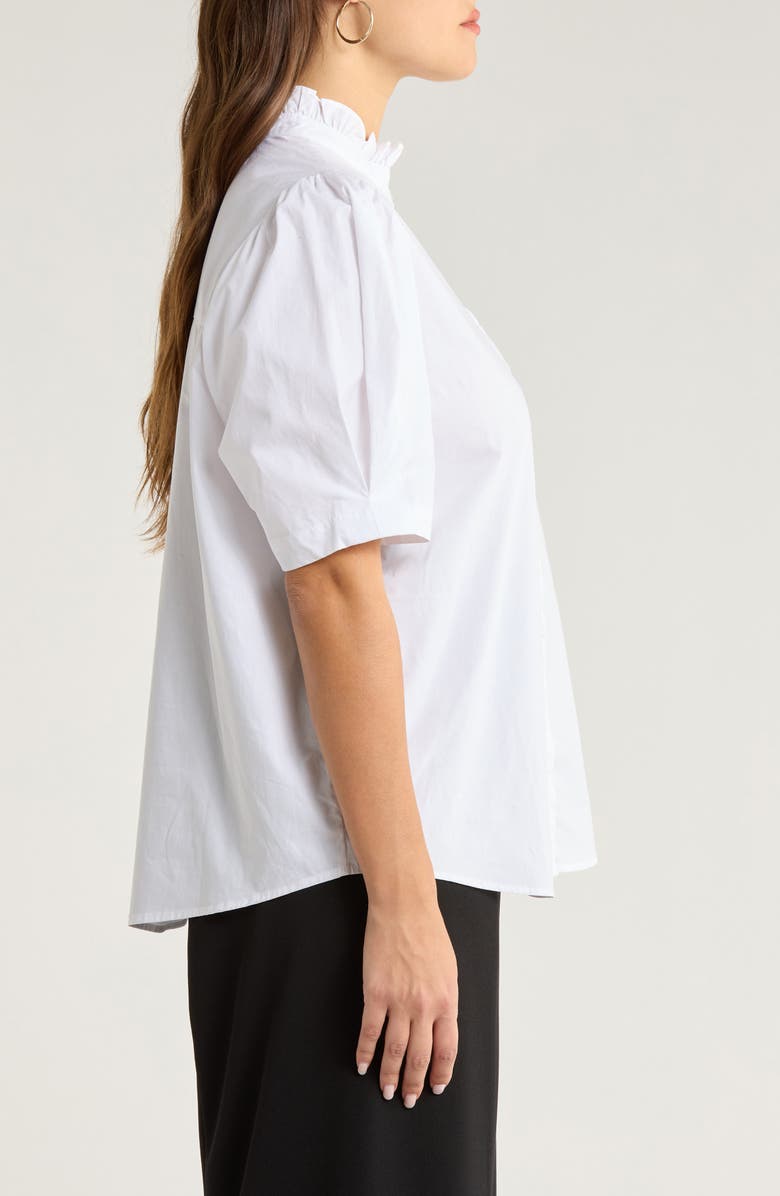 SUGARLIPS Finley Ruffle Puff Sleeve Shirt, Alternate, color, White