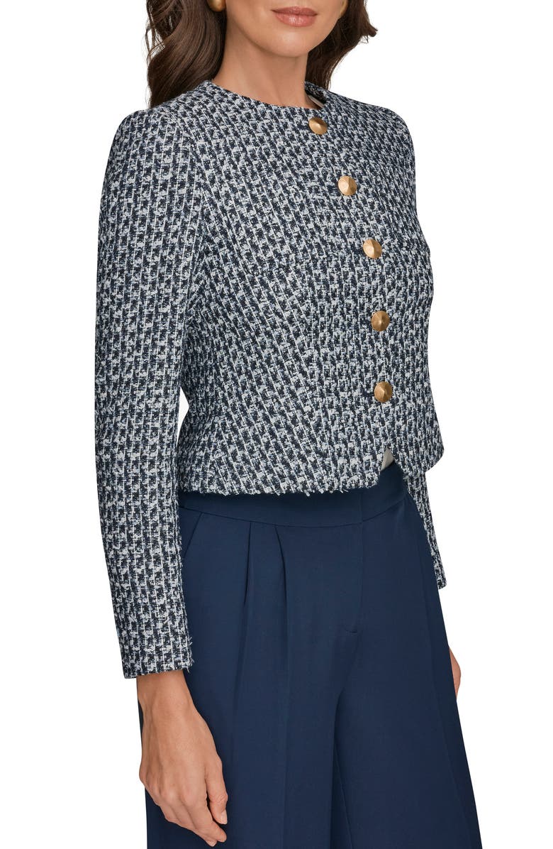 Donna Karan New York Tweed Crop Jacket, Alternate, color, Nightfall Multi