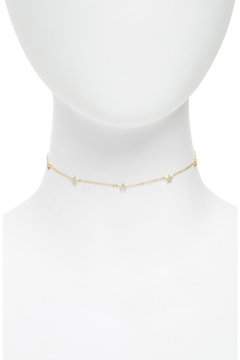 Argento Vivo Pavé Star Choker Necklace, Main, color, GOLD