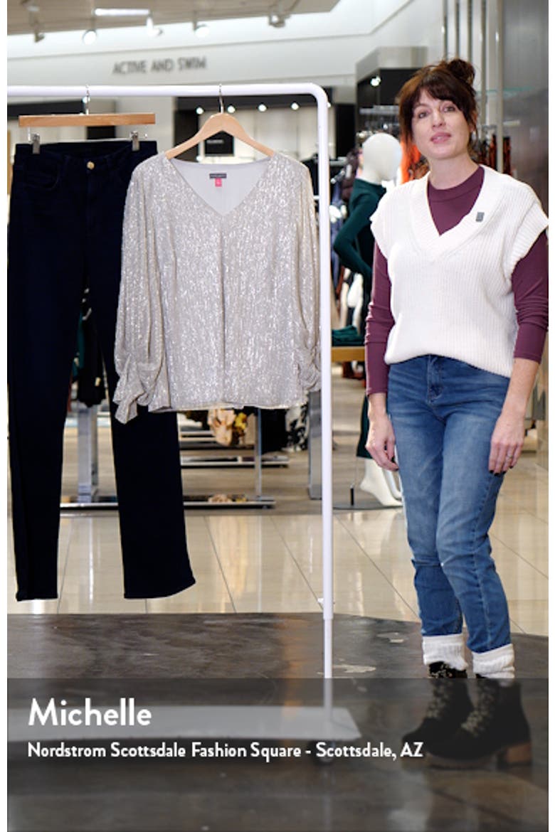 Metallic Blouson V-Neck Top video