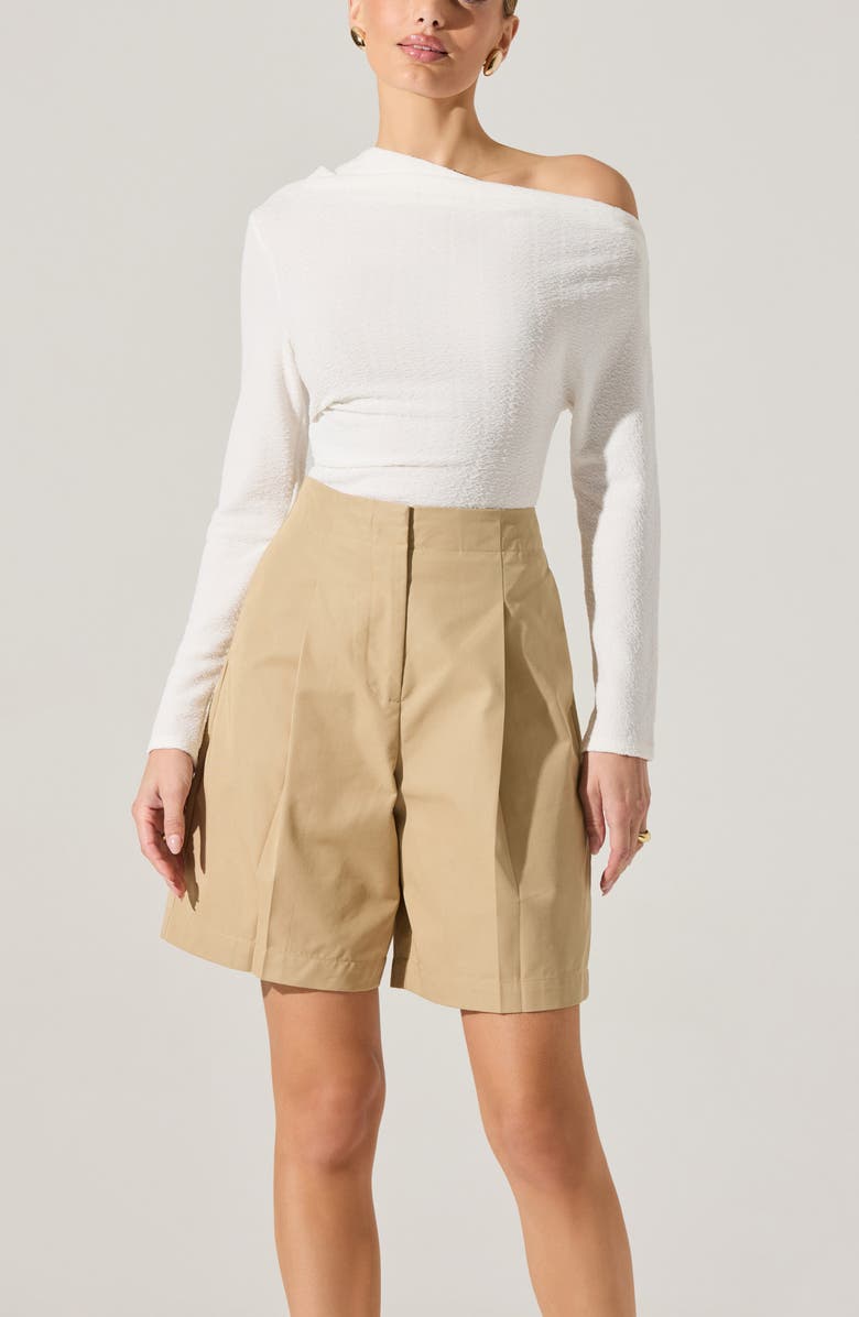 ASTR the Label One Shoulder Textured Top, Alternate, color, White