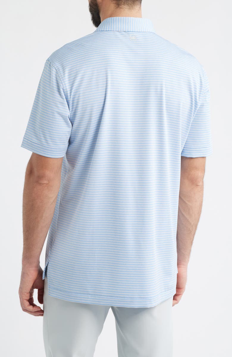 Peter Millar Owens Stripe Performance Jersey Golf Polo, Alternate, color, Cottage Blue