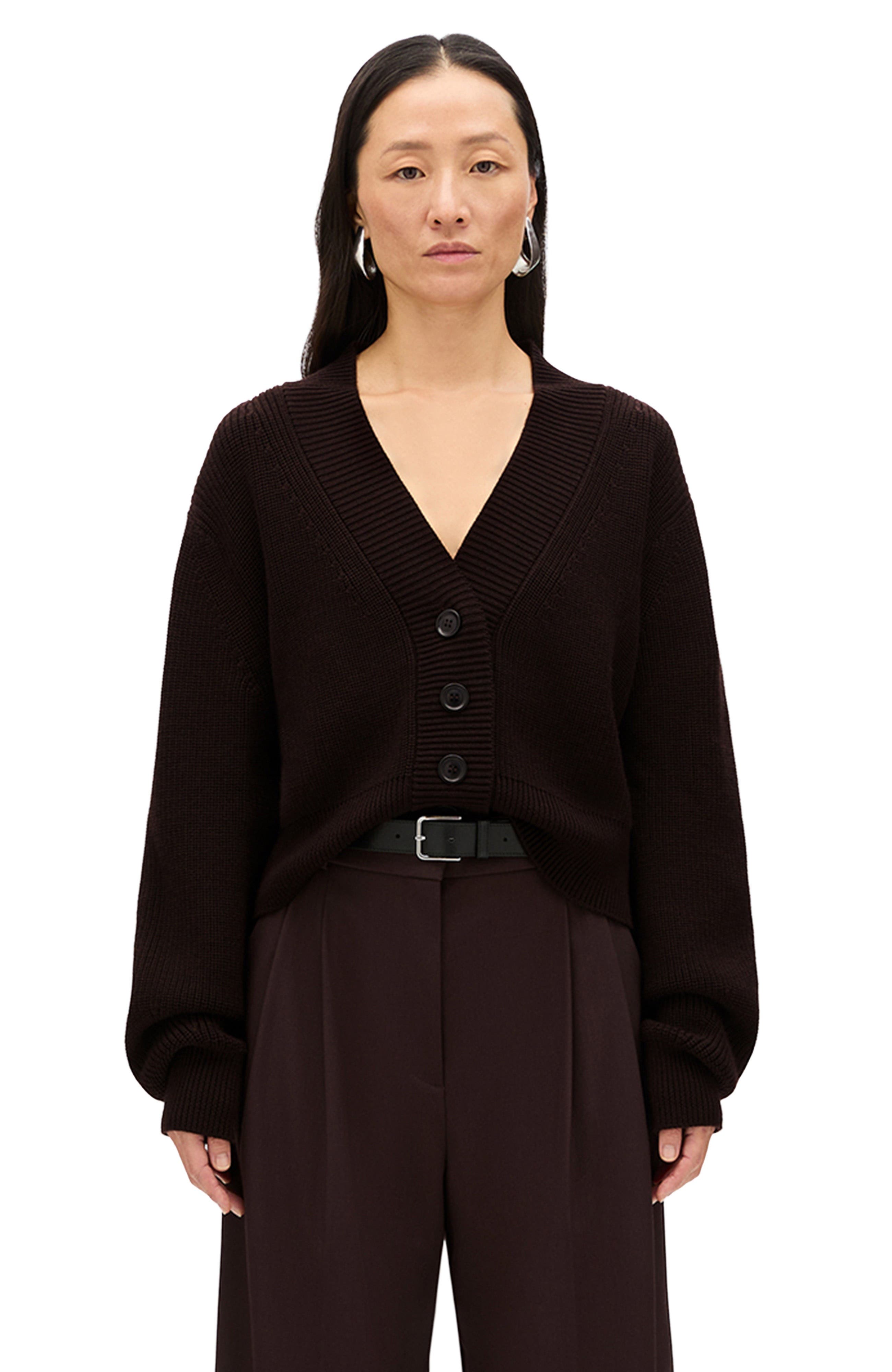 Rib Cropped Cardigan - image 3