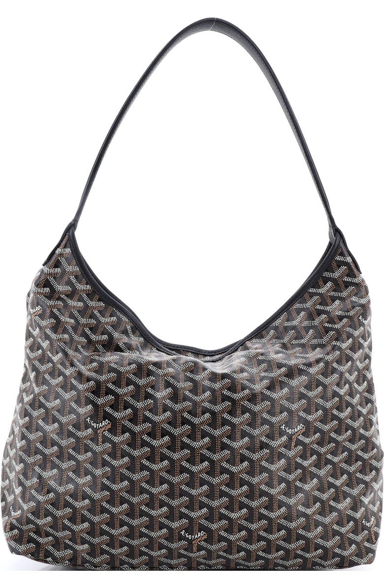 Pre-Owned Goyard Boheme Hobo Printed Coated Canvas, Main, color, Black