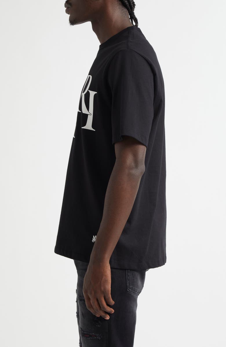 AMIRI Staggered Logo Cotton Graphic T-Shirt, Alternate, color, Black
