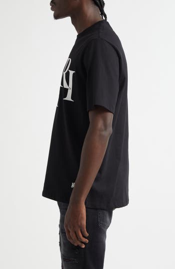 AMIRI Staggered ロゴ コットン Tシャツ 25621264_56423599_600.jpg