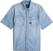 G-STAR Short Sleeve Denim Button-Up Shirt