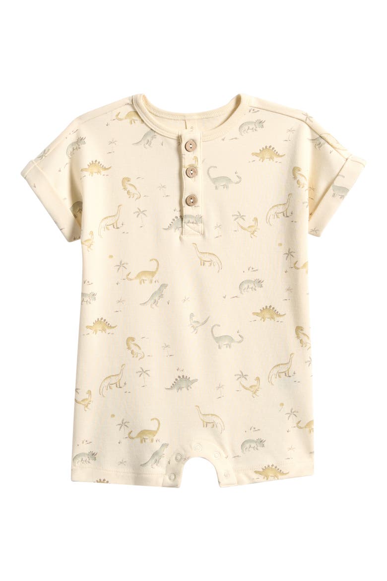 Dino Cotton Romper, Main, color, IVORY