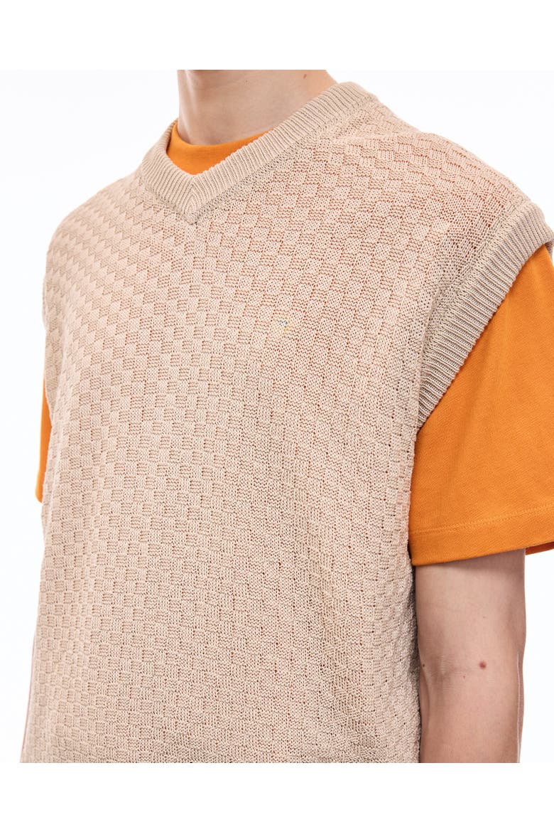 Checkered Sweater Vest, Alternate, color, Ivory