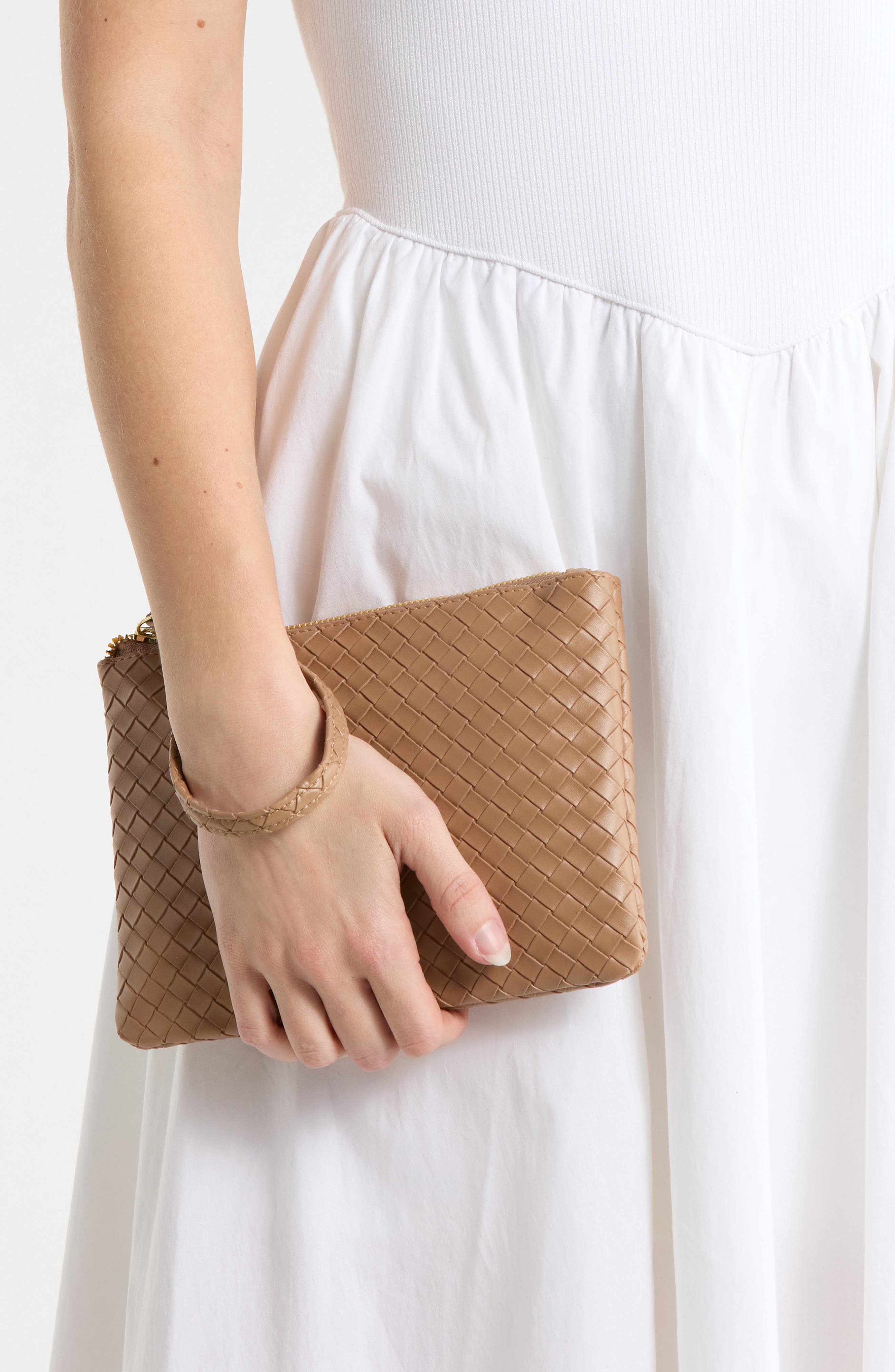 Woven Wristlet, Alternate, color, CARAMEL