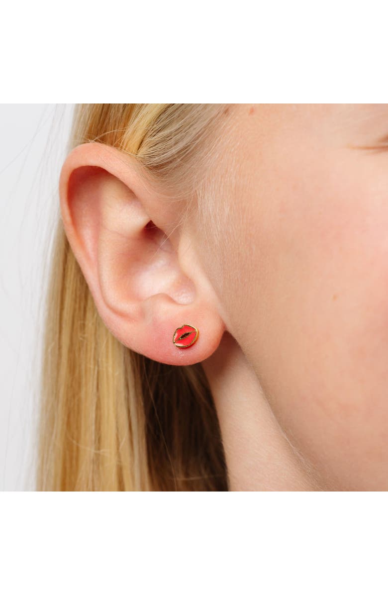 Pip Pop Lips Stud Earrings, Alternate, color, Red
