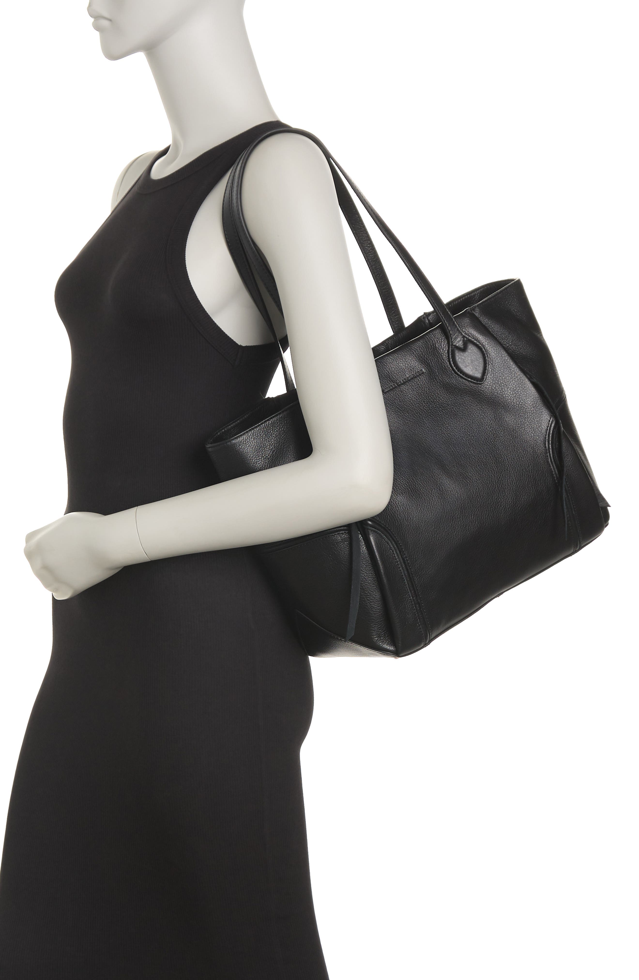KESTENBERG Chelsea Tote Bag, Alternate, color, BLACK W GOLD