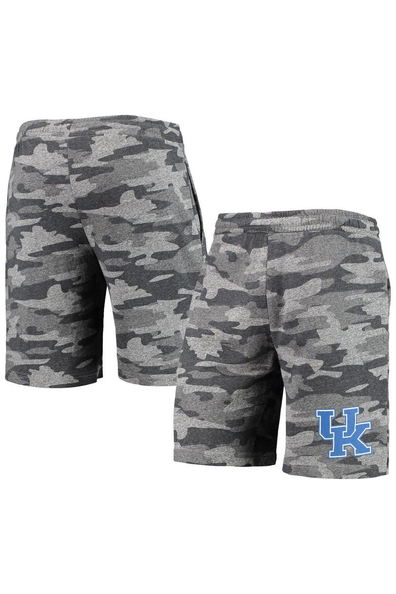 Men's Concepts Sport Charcoal/Gray Kentucky Wildcats Camo Backup Terry Jam Lounge Shorts, Main, color, Charcoal