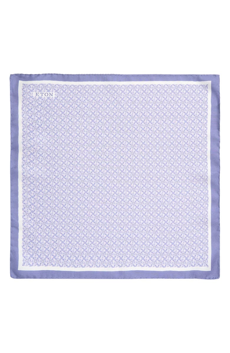Eton Geometric Silk Pocket Square, Alternate, color, Light Purple