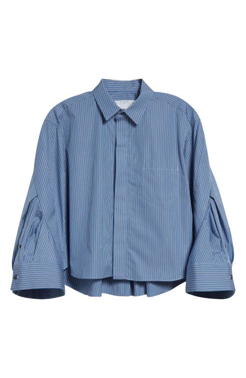 SACAI SACAI STRIPE POPLIN BUTTON-UP SHIRT 
