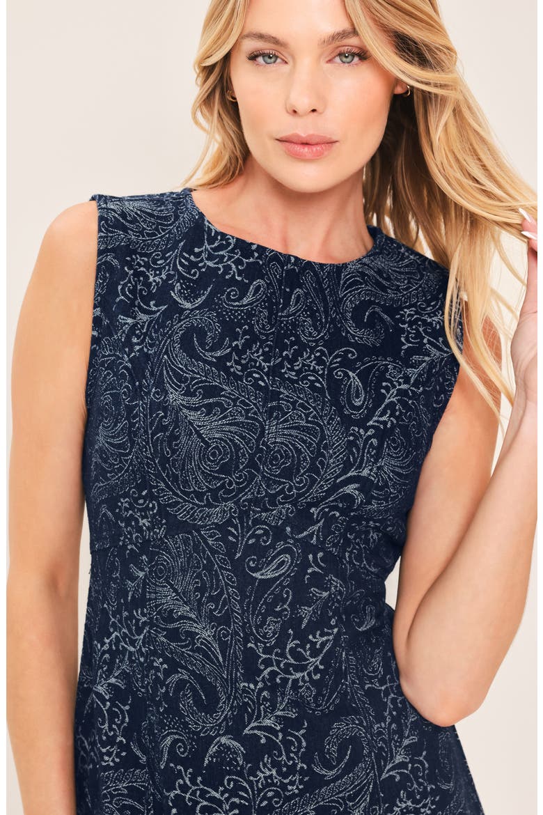 Sleeveless Denim Minidress, Alternate, color, DARK INDIGO
