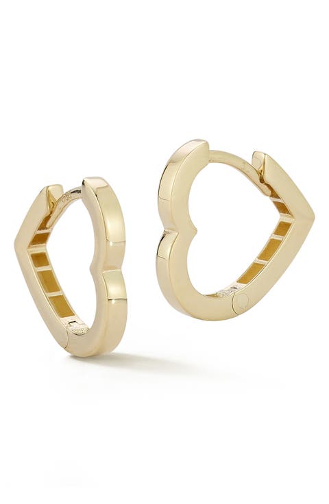 Heart Huggie Hoop Earrings