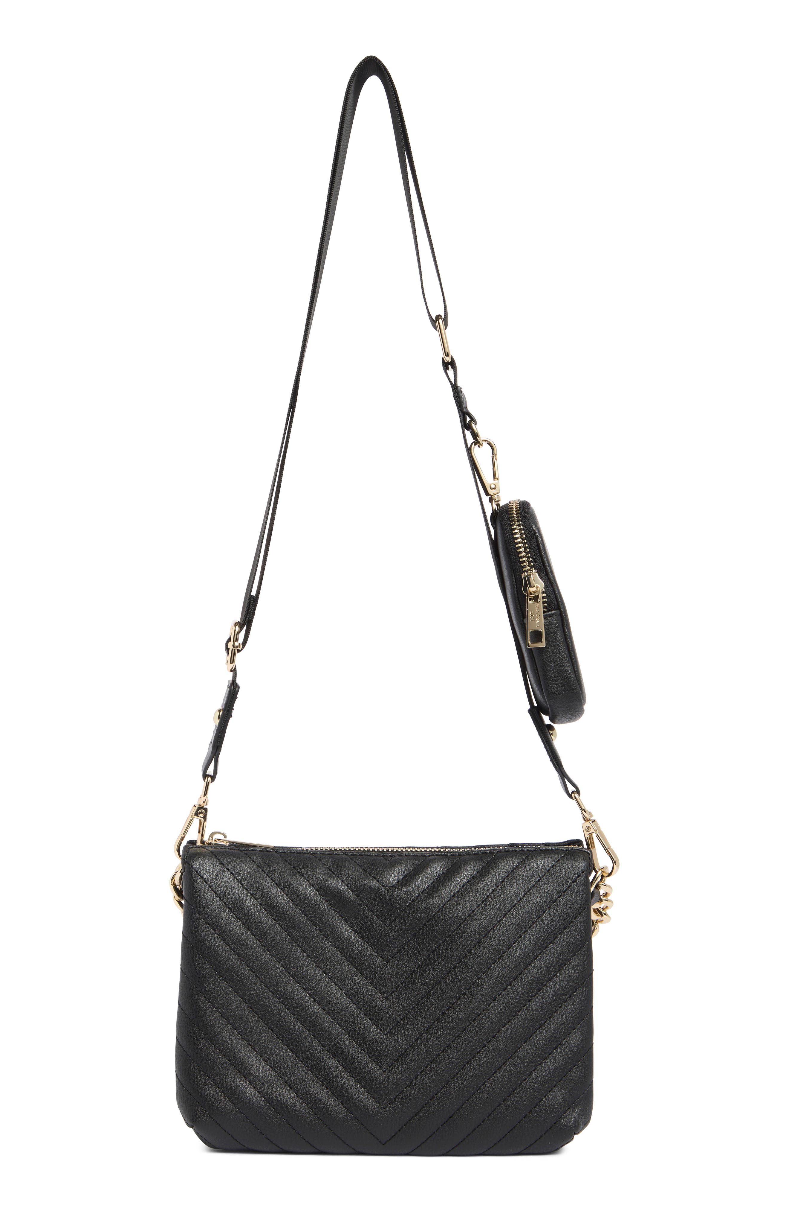 Madden Girl Chevron Quilted Crossbody Bag, Main, color, 