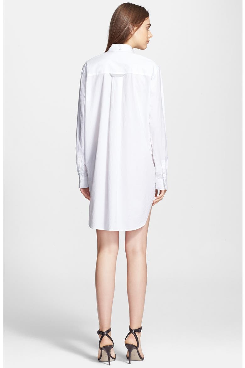 T by Alexander Wang Cotton Poplin Shirtdress, Alternate, color, WHITE
