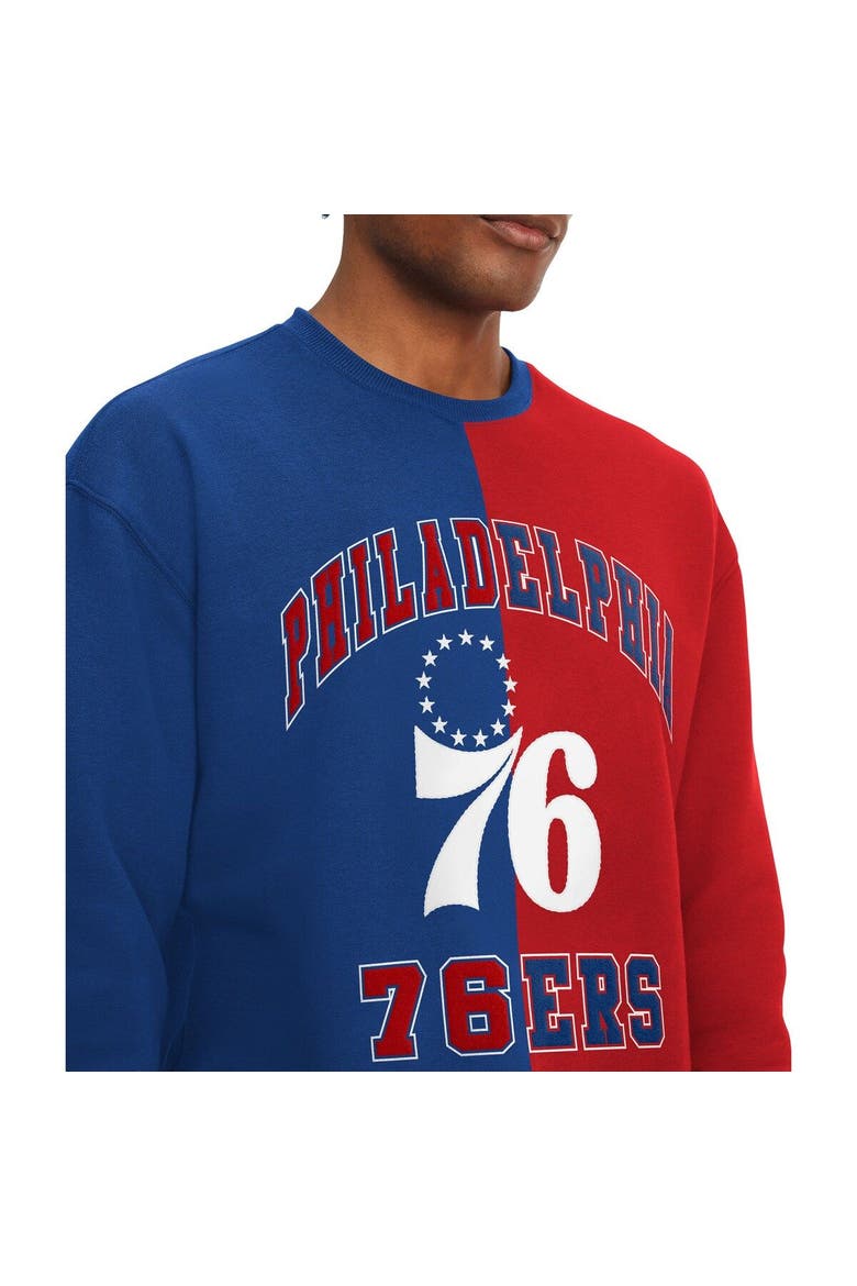 Men's Tommy Jeans Red/Royal Philadelphia 76ers Keith Split Pullover Sweatshirt, Alternate, color, Red