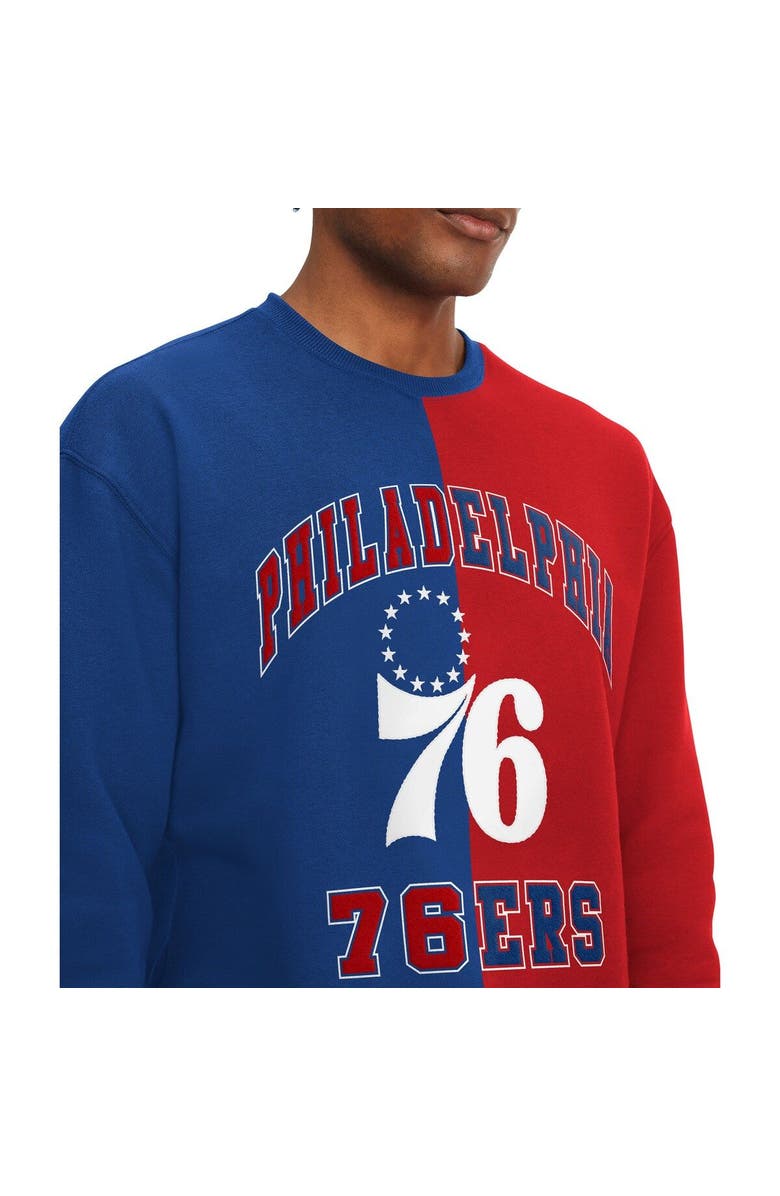 TOMMY JEANS Men's Tommy Jeans Red/Royal Philadelphia 76ers Keith Split Pullover Sweatshirt, Alternate, color, Red