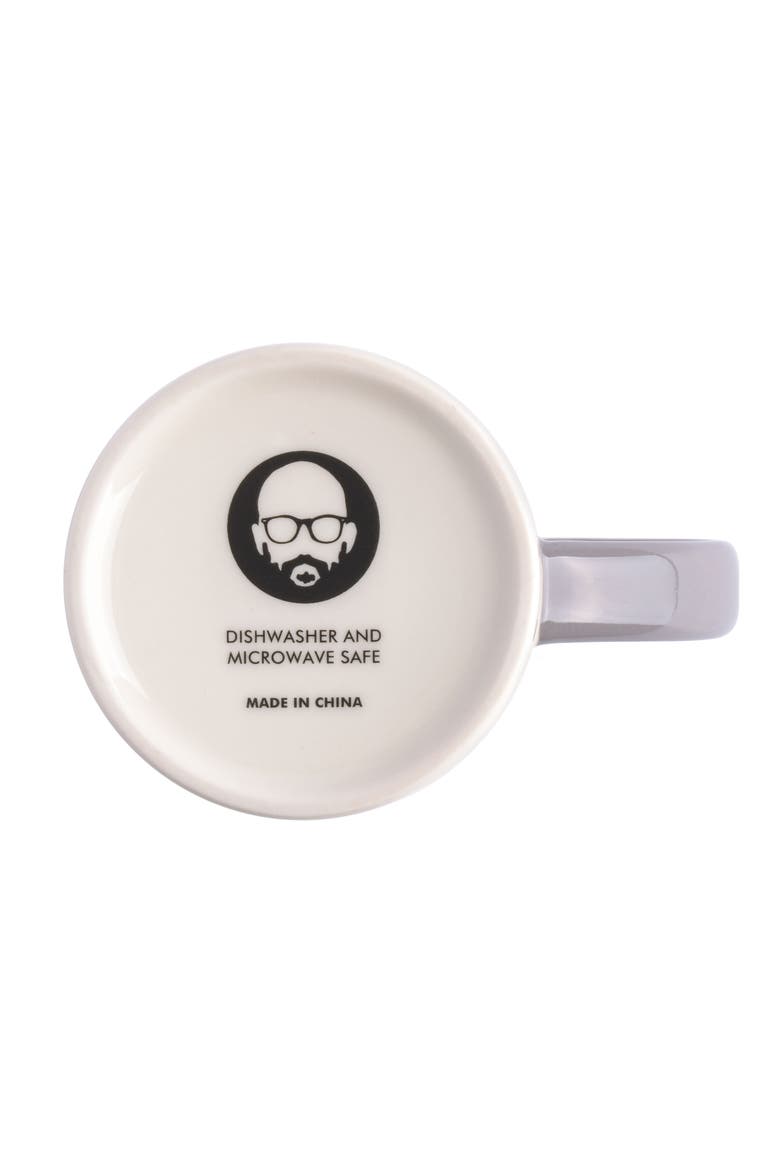 15 Ounce Tall Fine Ceramic Fork and Whisk Mug in White, Alternate, color, White