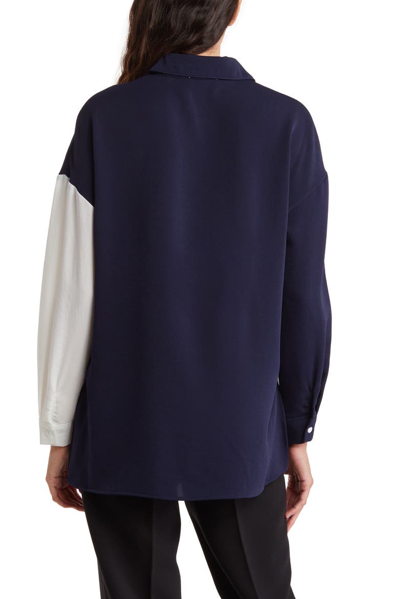 Colorblock Blouse, Alternate, color, NAVY