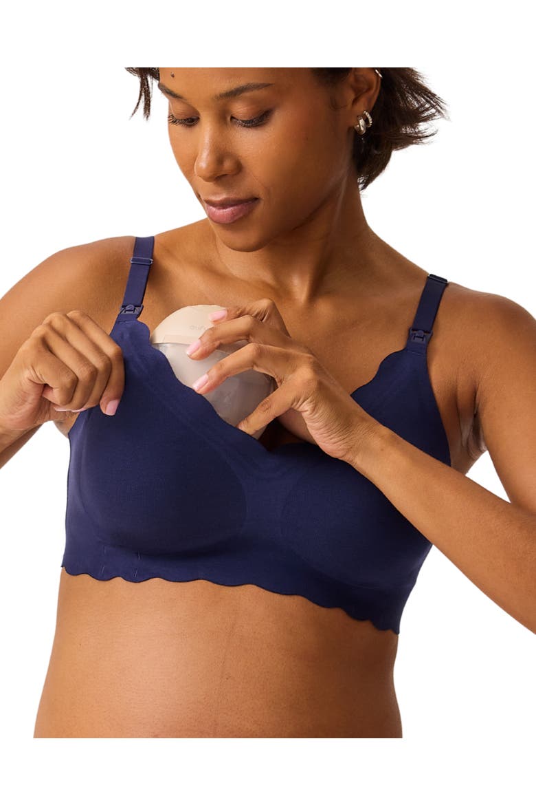 Busty Barebond Cotton Maternity  Nursing Bra E-H Cup Sizes, Alternate, color, Navy