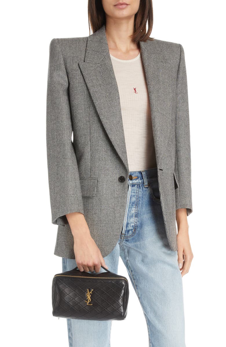 Saint Laurent Vanity Case Quilted Leather Top Handle Bag, Alternate, color, 