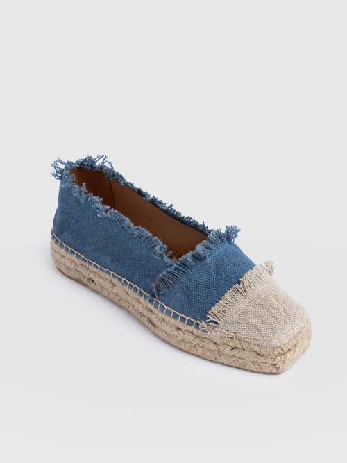 Saint + Sofia Ivy Frayed Espadrille Pumps In Blue