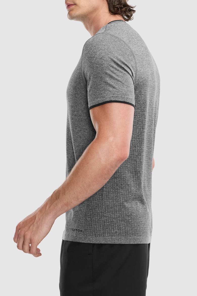 Seamless Melange Tee, Alternate, color, Black