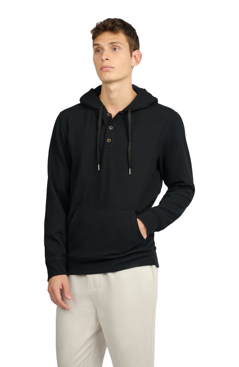Onia Waffle Half Button Hoodie, Alternate, color, 