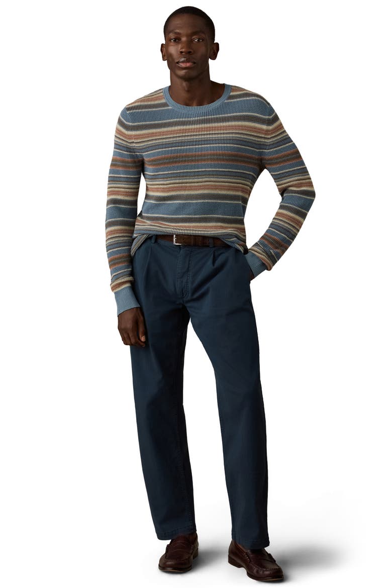 Sunwashed Stripe Organic Cotton Sweater, Alternate, color, TEAL SANDS STRIPE
