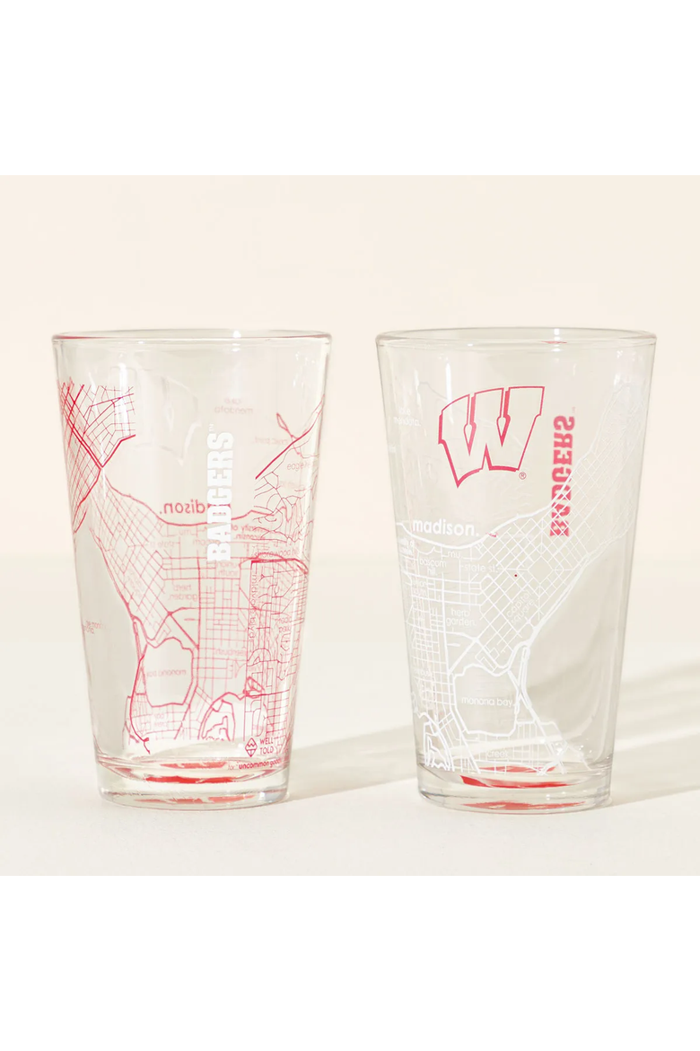 Your College Town Pint Glass - Set of 2, Alternate, color, University of Wisconsin
