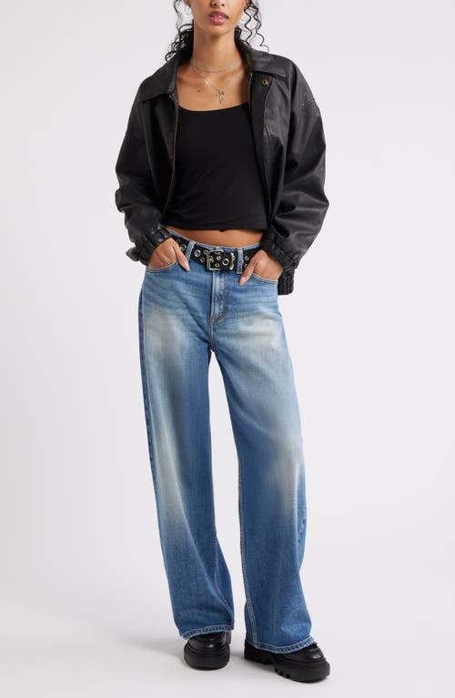 Bp. Long Sleeve Square Neck T-shirt In Black