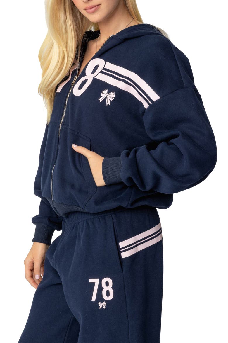 78 Stripe Graphic Zip-Up Hoodie, Alternate, color, NAVY